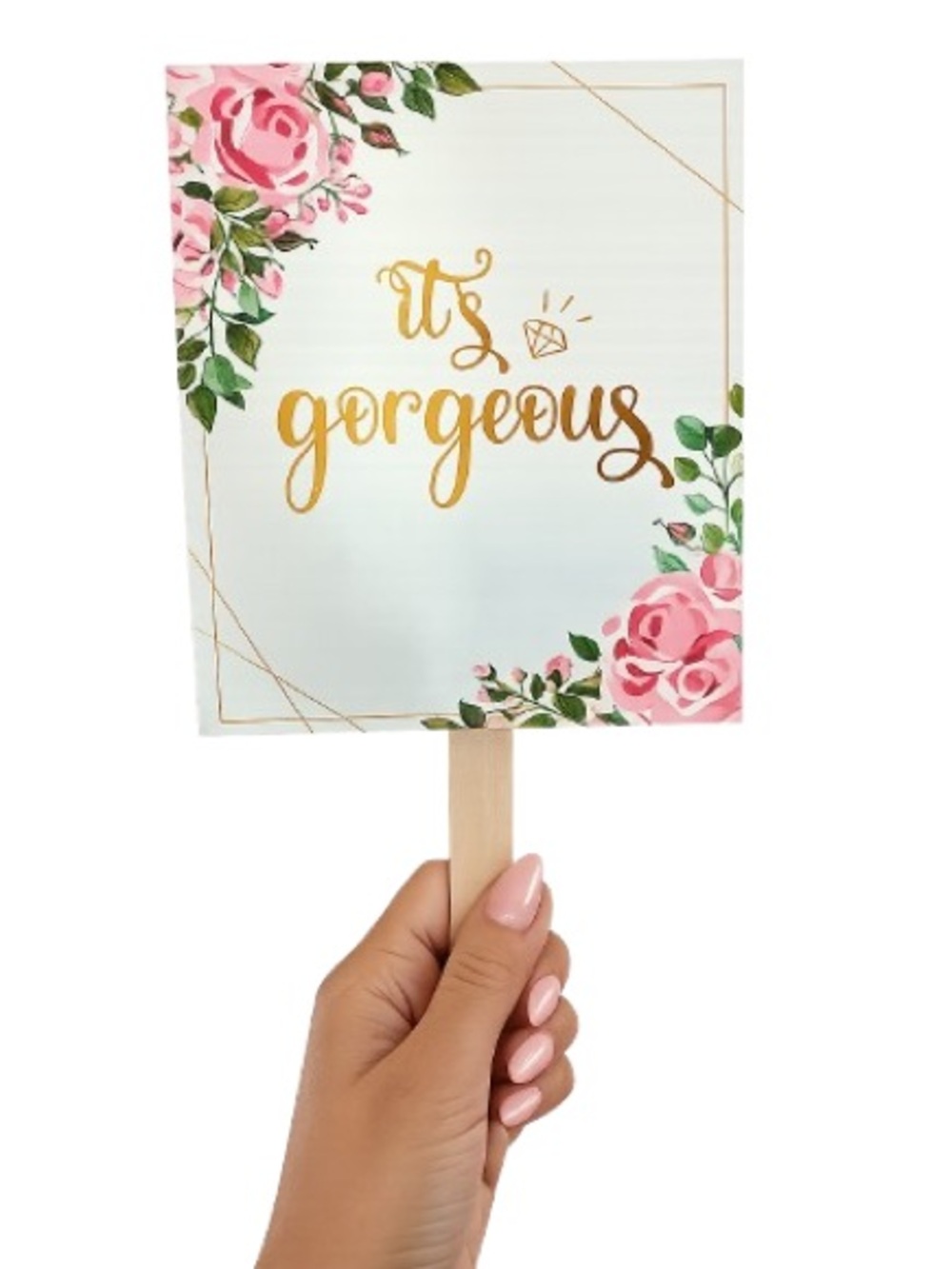 Wedding Shower Photo Booth Props | Bridal Shower Signs | Floral Rose Decor Set